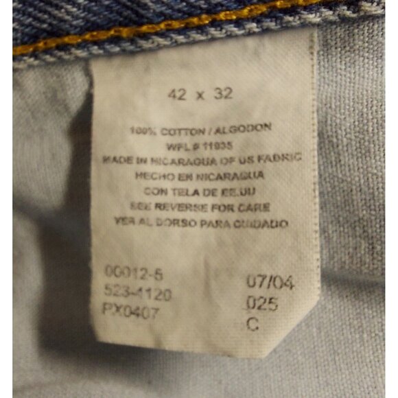 Arizona Original Loose Straight Mens 42X32 100%  Cotton Denim Jeans rugged work - Picture 11 of 11